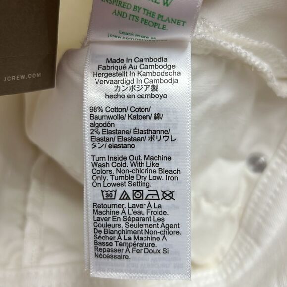 J. Crew CH889 /ch887 white slim-wide jean with stacked buttons NWT - Picture 9 of 11